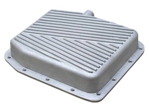 PML Covers - 9324-1-AC | PML Cover Ford AOD Stock Capacity Transmission Pan For Ford Mustang / Thunderbird / Crown Victoria / Bronco / F-150 Trucks | Natural As-Cast Finish