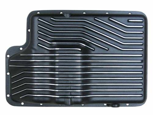 PML Covers - 9323-B | PML Cover Ford E4OD, 4R100 Deep Transmission Pan For Ford F-250, F-350, F-450, F-550, F-150 Lightning & Excursion / Lincoln Navigator |  Black Powder Coat Finish