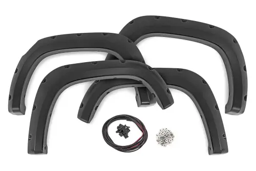 Rough Country - F-C12311-GNT | Rough Country Pocket Fender Flares For Chevrolet Colorado | Radiant Red