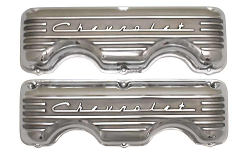 PML Covers - 10651-P | PML Cover Valve Cover For CHEVROLET 348, 409, Raised Script and Fins | Polish Finish