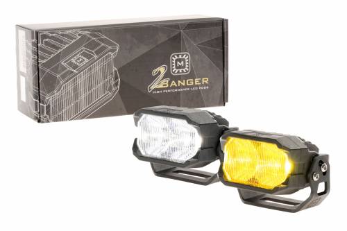 Morimoto - BAF109Y | Morimoto 2Banger NCS LED Pod Lights | SAE Wide, Yellow Lights, Set