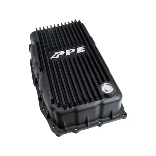Pacific Performance Engineering - 128051120 | PPE Performance Heavy-Duty Cast Aluminum Transmission Pan For GM 3.0L Duramax 10L80 | Black Finish