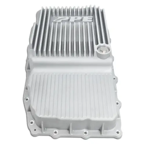 Pacific Performance Engineering - 128051300 | PPE Performance Heavy-Duty Cast Aluminum Transmission Pan Raw Finish (2019-2025 GM 5.3, 6.2L 10L80)