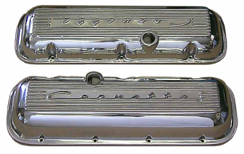 PML Covers - 11042-P | PML Cover Valve Covers For Chevy Big Block, 396, 427, 454, 502, CHEVROLET Script, Tall | Polish Finish