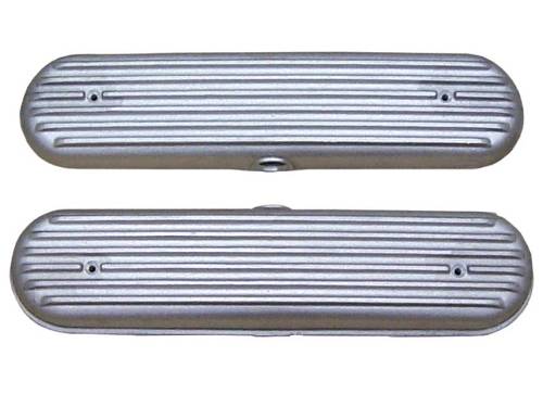 PML Covers - 10413-AC | PML Cover Valve Covers Chevy Small Block, LS1 & LS6 Engines, Finned Top | Natural As-Cast Finish