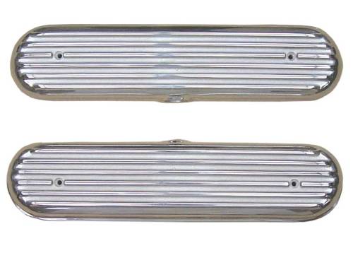 PML Covers - 10413-P | PML Cover Valve Covers Chevy Small Block, LS1 & LS6 Engines, Finned Top | Polish Finish