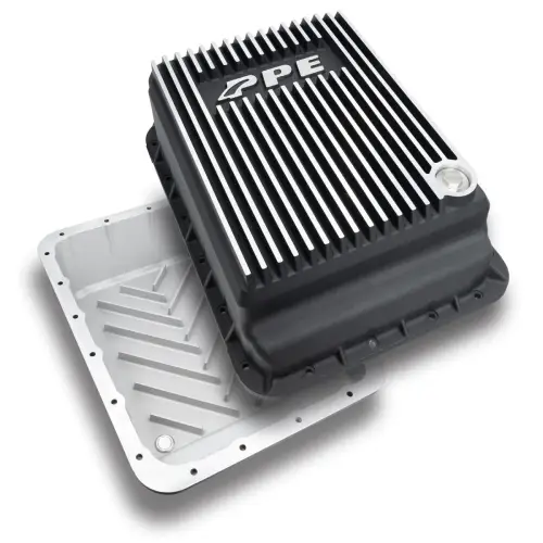 Pacific Performance Engineering - 228053210 | PPE Performance Heavy-Duty Cast Aluminum Transmission Pan Brushed Finish (2013-2024 Ram 2500, 3500 6.7L Cummins Aisin AS69RC)