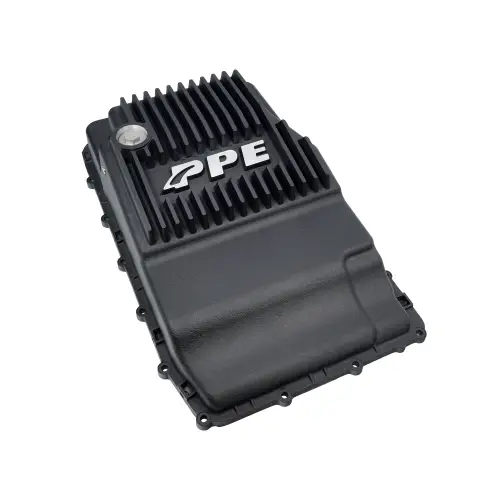 Pacific Performance Engineering - 328053120 | PPE Performance Heavy-Duty Cast Aluminum Transmission Pan Black Finish (2017-2020 Mustang, F150, Ranger w/ 10R80 Transmission)