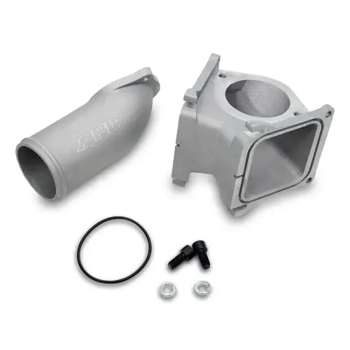 Pacific Performance Engineering - 115053500 | PPE Performance Race High-Flow 3 inch Intake Bridge Manifold Raw Finish (2006-2010 Silverado, Sierra 2500 HD, 3500 HD 6.6L td)