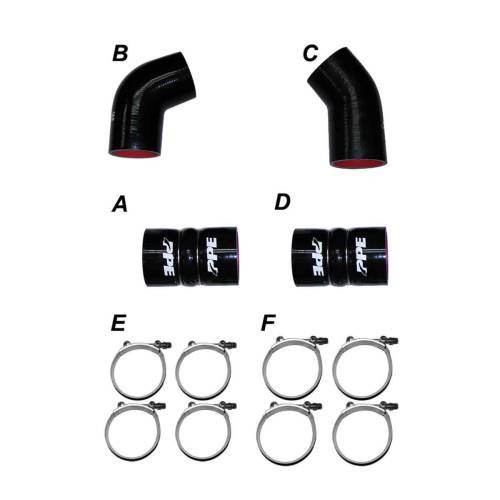 Pacific Performance Engineering - 115910405 | PPE Performance  Intercooler Piping Silicone Hose Kit (2004.5-2005 Silverado, Sierra 2500 HD, 3500 HD 6.6L td, LLY)