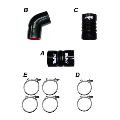 Pacific Performance Engineering - 115910610 | PPE Performance Intercooler Piping Silicone Hose Kit (2006-2010 Silverado, Sierra 2500 HD, 3500 HD 6.6L td, LBZ, LMM)