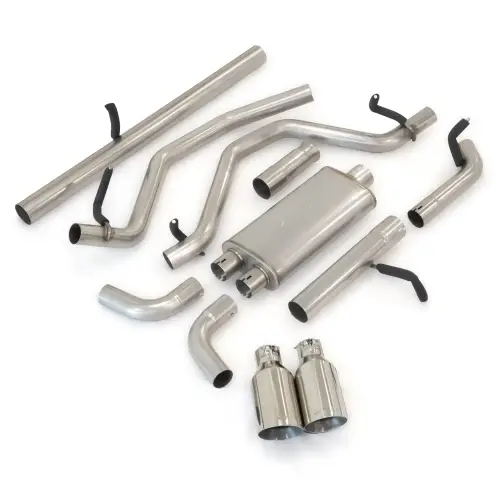 Pacific Performance Engineering - 117030030 | PPE Performance Cat-Back Exhaust System Dual Exit Raw Tubes, Polished Tips (2009-2013 Silverado, Sierra 1500 V8-4.8L, 5.3L)
