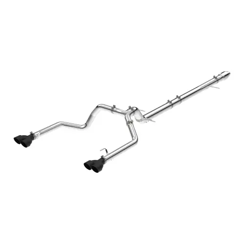 Pacific Performance Engineering - 117063020 | PPE Performance 304 Stainless Steel DPF-Back Performance Exhaust Kit - Dual Exit Polished Tubes, Black Ceramic Coated Tips (2020–2022 Silverado, Sierra 1500 I6-3.0L td)