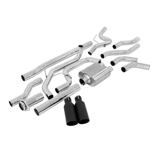 Pacific Performance Engineering - 317033020 | PPE Performance Cat-Back Exhaust System Dual Exit Polished Tubes, Black Ceramic Coated Tips (2009-2014 F150 V8-4.6L, 5.0L, 5.4L)