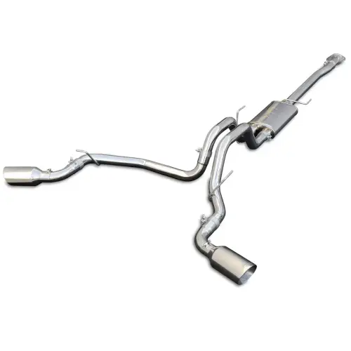 Pacific Performance Engineering - 317040030 | PPE Performance Cat-Back Exhaust System Dual Exit Raw Tubes, Polished Tips (2015-2020 F150 V6-2.7L, 3.5L Twin Turbo, V8-5.0L)
