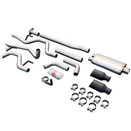 Pacific Performance Engineering - 317043020 | PPE Performance Cat-Back Exhaust System Dual Exit Polished Tubes, Black Ceramic Coated Tips (2015-2020 F150 V6-2.7L, 3.5L Twin Turbo, V8-5.0L)