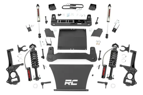Rough Country - 26657_A | Rough Country 6 Inch Lift Kit For GMC Sierra 1500 4WD | 5.3L V8 or 6.2L V8 Engine, Factory Rear Mono-Leaf Springs, Vertex Coilovers With V2 Rear Shocks