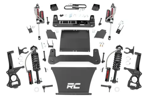 Rough Country - 21650_A | Rough Country 6 Inch Lift Kit For Chevrolet Silverado 1500 4WD | 5.3L V8 or 6.2L V8 Engine, Factory Rear Mono-Leaf Springs, Vertex Coilovers With Vertex Shocks