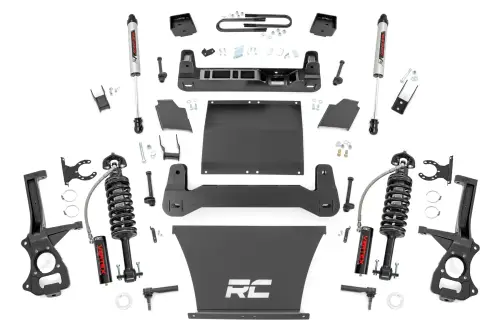 Rough Country - 21657_A | Rough Country 6 Inch Lift Kit For Chevrolet Silverado 1500 4WD | 5.3L V8 or 6.2L V8 Engine, Factory Rear Mono-Leaf Springs, Vertex Coilovers With V2 Rear Shocks
