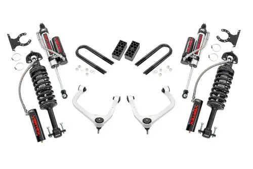 Rough Country - 110450 | Rough Country 3.5 Inch Lift Kit For Chevrolet Silverado 1500 | Aluminum Finish, Rear Multi Leaf Spring, Vertex Coilovers With Vertex Shocks