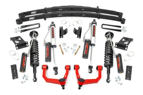 Rough Country - 74252RED | Rough Country 3.5 Inch Lift Kit For Toyota Tacoma 2WD/4WD | Red Finish Control Arm, Vertex Coilovers, Rear Vertex Shocks