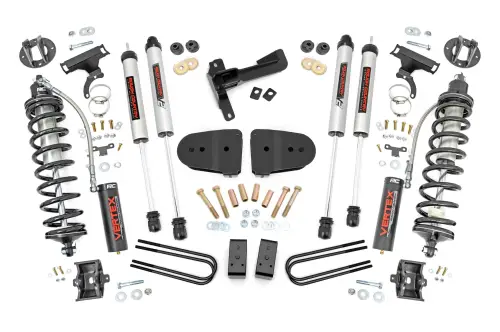 Rough Country - 43657 | Rough Country 3 Inch Coilover Conversion Lift Kit For Ford F-250 Super Duty 4WD | Diesel Engine