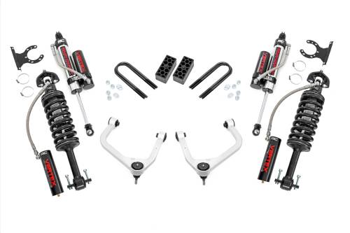 Rough Country - 28250 | Rough Country 3.5 Inch Lift Kit For Chevrolet Silverado 1500 2WD/4WD | Aluminum Finish Control Arm, Factory Rear Mono Leaf Spring, Vertex Coilovers With Vertex Shocks
