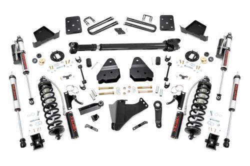 Rough Country - 55059 | Rough Country 4.5 Inch Coilover Conversion Lift Kit For Diesel Ford F-250/F-350 Super Duty | 2017-2022 | 3.5" Axle, Rear Vertex Shocks, Driveshaft