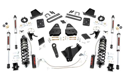 Rough Country - 54858 | Rough Country 6 Inch Coilover Conversion Lift Kit For Ford F-250 Super Duty | 2015-2016 | Diesel, Rear Factory Springs, Rear V2 Shocks