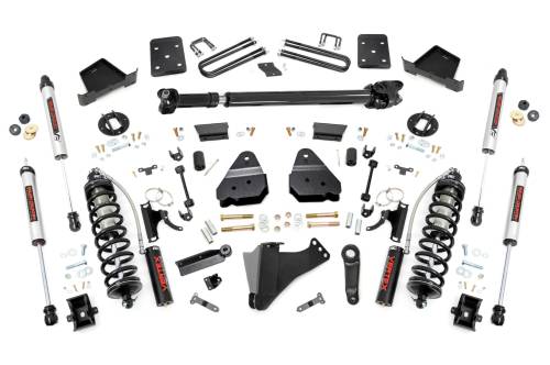 Rough Country - 50458 | Rough Country 6 Inch Coilover Conversion Lift Kit For Diesel Ford F-250/F-350 Super Duty | 2017-2022 | 3.5" Axle, No Rear Factory Springs, Rear V2 Shocks, Front Drive Shaft