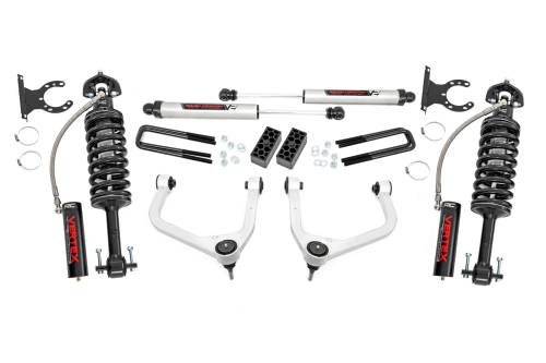 Rough Country - 22657 | Rough Country 3.5 Inch Lift Kit With Aluminum Control Arms Vertex Coilovers / V2 Rear Shocks (2019-2025 Sierra 1500 2WD/4WD | Multi Leaf Springs)
