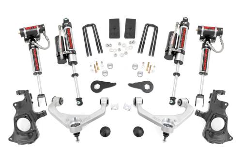 Rough Country - 95750 | Rough Country 3.5 Inch Lift Kit For Chevrolet /GMC 2500 HD & 3500 HD No Factory Rear Overload Springs, Aluminum Finish Arm, Vertex Reservoir Shocks