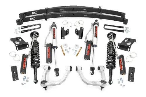 Rough Country - 74252 | Rough Country 3.5 Inch Lift Kit For Toyota Tacoma 2WD/4WD | Aluminum Finish Control Arm, Vertex Coilovers, Rear Vertex Shocks