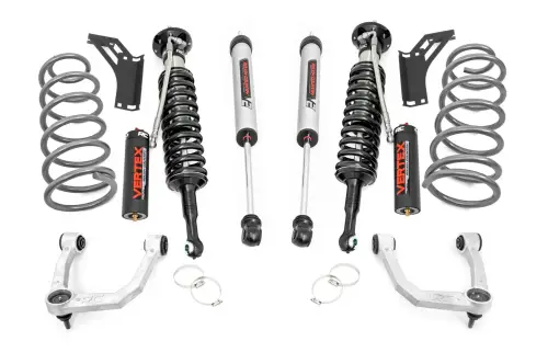 Rough Country - 76658 | Rough Country 3 Inch Lift Kit For Toyota 4Runner | Aluminum Finish Arm, Vertex Coilovers With V2 Rear Shocks
