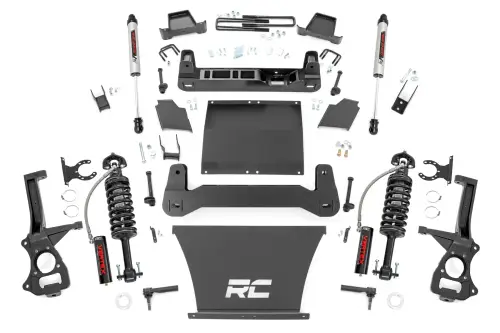 Rough Country - 27557 | Rough Country 4 Inch Lift Kit Vertex Coilovers / V2 Rear Shocks (2019-2025 Silverado, Sierra 1500 AT4 / Trail Boss 4WD | 4.3L, 5.3L, 6.2L Gas Engine)