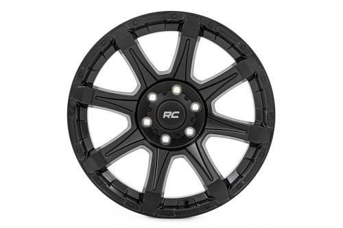 Rough Country - 81202412A | Rough Country 81 Series Wheel | One-Piece / Semi Gloss Black / 20x10 / 6x5.5 / -25mm