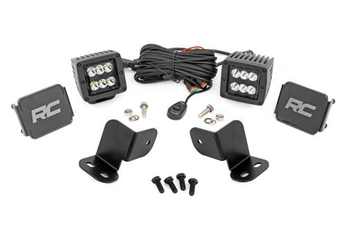 Rough Country - 93212 | Rough Country LED Cube Light Kit, Rear Mount For Segway UT6/UT10 | Black Series Lights