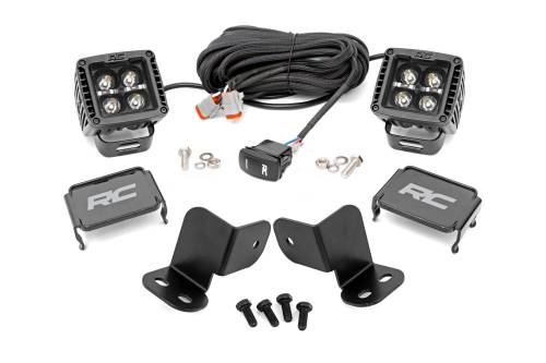Rough Country - 93214 | Rough Country LED Cube Light Kit, Rear Mount For Segway UT6/UT10 | Black Series With Amber DRL Lights