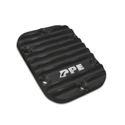 Pacific Performance Engineering - 128060120 | PPE Performance Heavy-Duty Cast Aluminum PTO Side Plate Cover For GM 6.6L Duramax | Black Finish