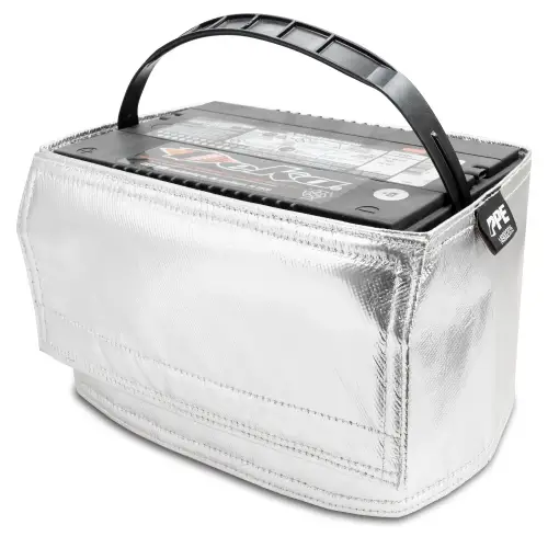 Pacific Performance Engineering - 149002035 | PPE Performance Battery Heat Shield, Side Post For GM Duramax LB7, LLY, LBZ | Silver FInish