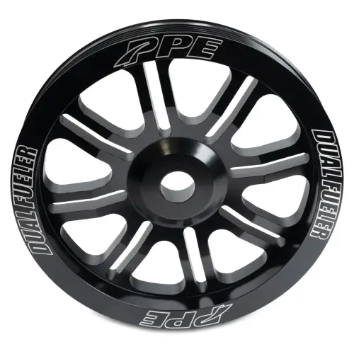 Pacific Performance Engineering - 113061071 | PPE Performance Billet Aluminum Drive Pulley Wheel, 816 Style, Dual Fueler CP3 For GM 6.6L Duramax