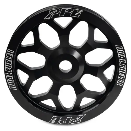 Pacific Performance Engineering - 113061072 | PPE Performance Billet Aluminum Drive Pulley Wheel, 7Y-Spoke Style, Dual Fueler CP3 For GM 6.6L Duramax