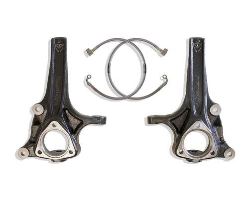 MaxTrac Suspension - 702740 | MaxTrac Suspension 4 Inch Lift Spindles With Brake Lines For Ram 1500, 6 Lug