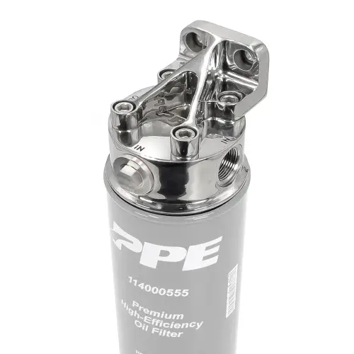 Pacific Performance Engineering - 114002100 | PPE Performance Remote Oil Filter Mount Kit - Polished 304 Stainless Steel