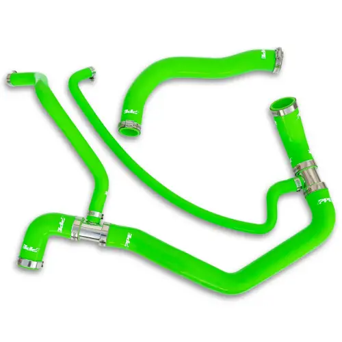 Pacific Performance Engineering - 119023100 | PPE Performance Silicone Upper And Lower Coolant Hose Kit For GM 6.6L Duramax | Green Finish