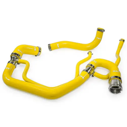 Pacific Performance Engineering - 119024200 | PPE Performance Silicone Upper And Lower Coolant Hose Kit For GM 6.6L Duramax | Yellow Finish