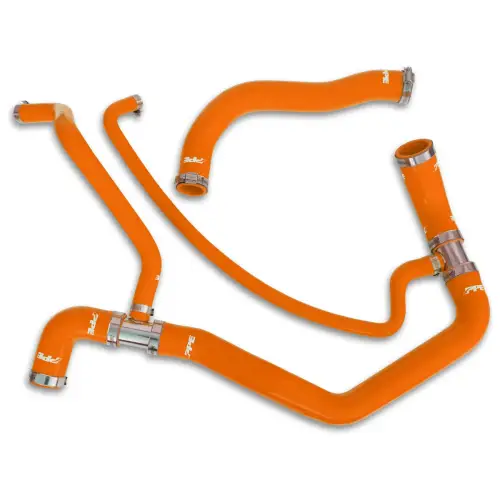 Pacific Performance Engineering - 119025100 | PPE Performance Silicone Upper And Lower Coolant Hose Kit For GM 6.6L Duramax | Orange Finish