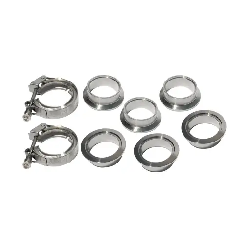 Pacific Performance Engineering - 517117508 | PPE Performance QR 304 Stainless Steel V-Band - 8 Piece Set (2C 3M 3F) | 1.75 Inch Dimensions