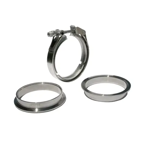 Pacific Performance Engineering - 517140003 | PPE Performance QR 304 Stainless Steel V-Band - 3 Piece Set (1C 1M 1F) | 4.00 Inch Dimensions