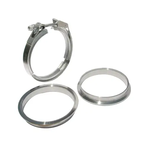 Pacific Performance Engineering - 517150003 | PPE Performance QR 304 Stainless Steel V-Band - 3 Piece Set (1C 1M 1F) | 5.00 Inch Dimensions